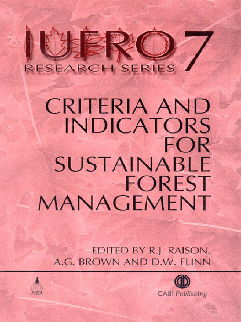 Criteria and Indicators For Sustainable Forest Management - (2001 ...