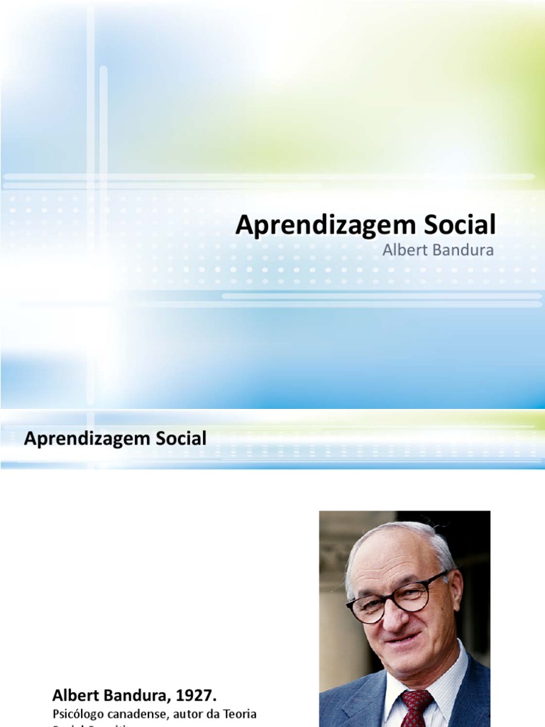 Teoria Social Cognitiva Bandura Pdf Aprendizado Sociologia