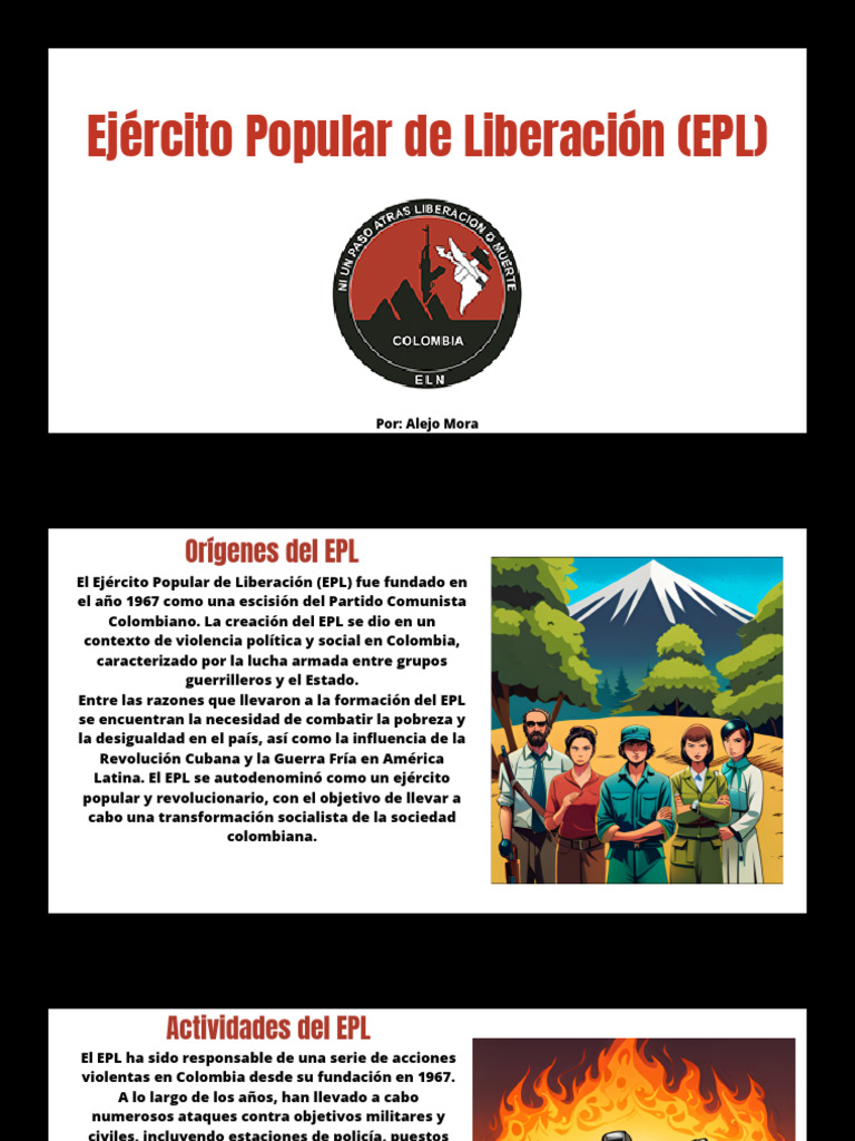 Ejército Popular de Liberación (EPL) PDF Colombia Guerra de