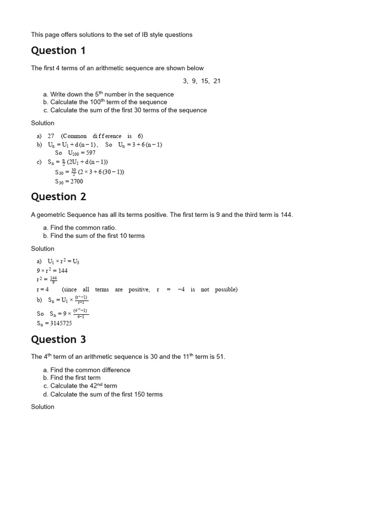 Geometric Sequence Practice | PDF