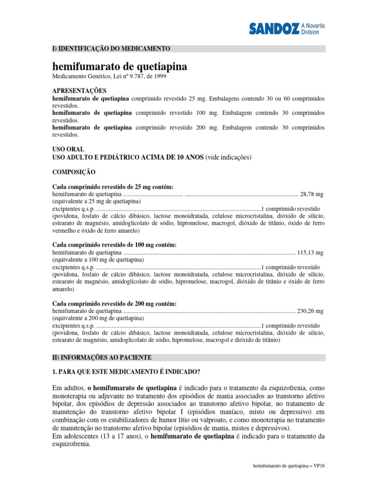 PcHemifumarato de Quetiapina PDF