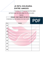 Formato de Rifa Con 1000 Numeros