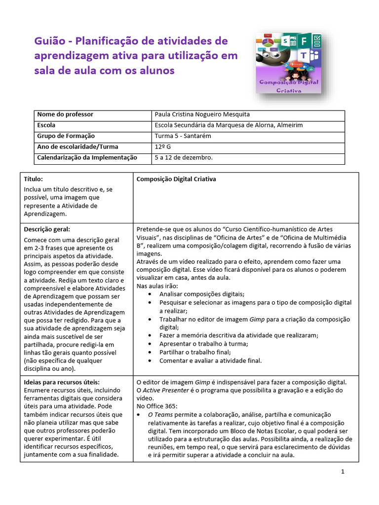 Atividades de Aprendizagem Digital em Artes | PDF | Carreira e ...