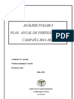 Análisis Foliar y Plan de Fertilización 2011-2012