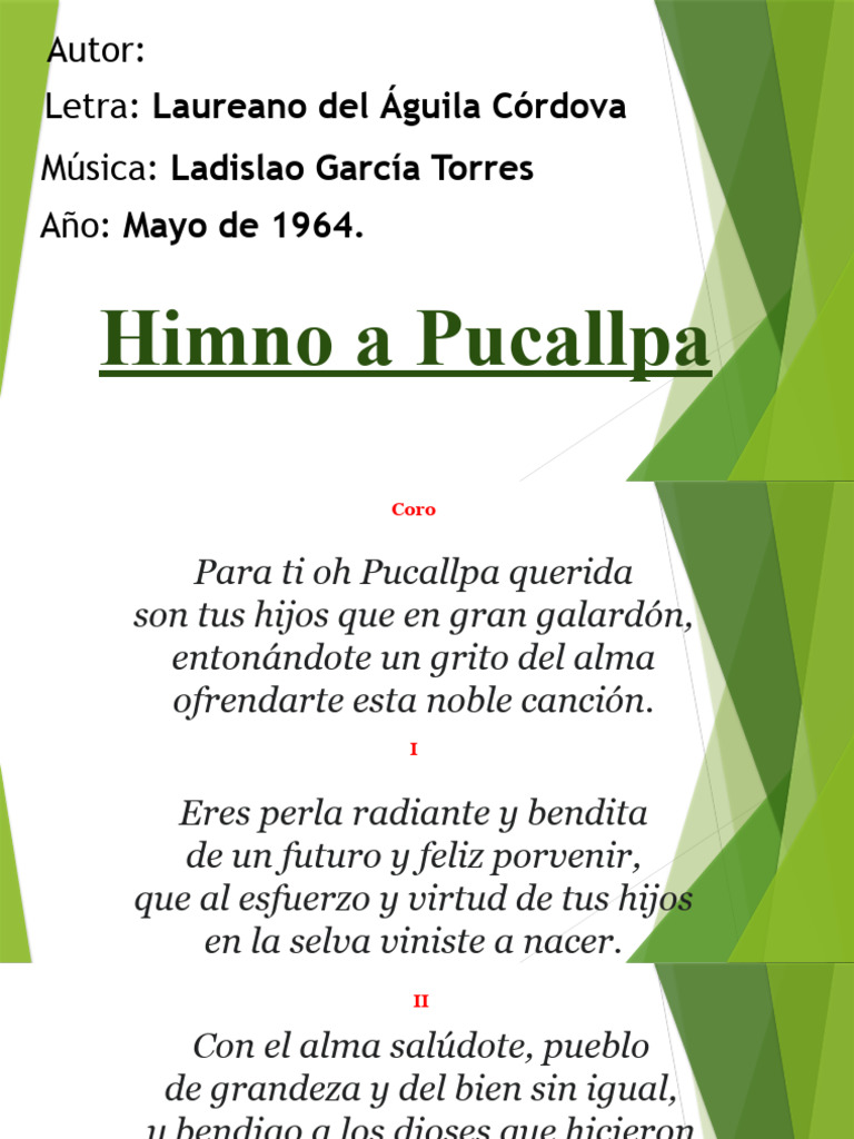 Letra Himno A Pucallpa PDF