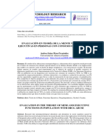 Valuación en Teoríade La Mente y Funciones Ejecutivas en Personas Con Consumo de Sustancias