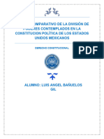 Cuadro Comparativo de La Division de Poderes