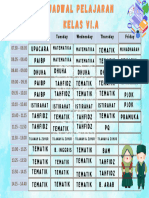 Jadwal Pelajaran Kelas V.A