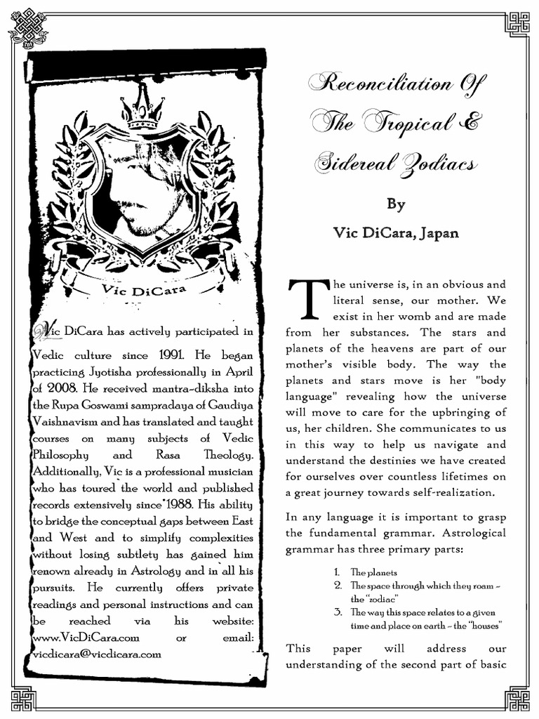 Reconciliation of the tropical and sidereal zodiacs 2 pdf