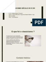 Classicismo Século XV e XVI