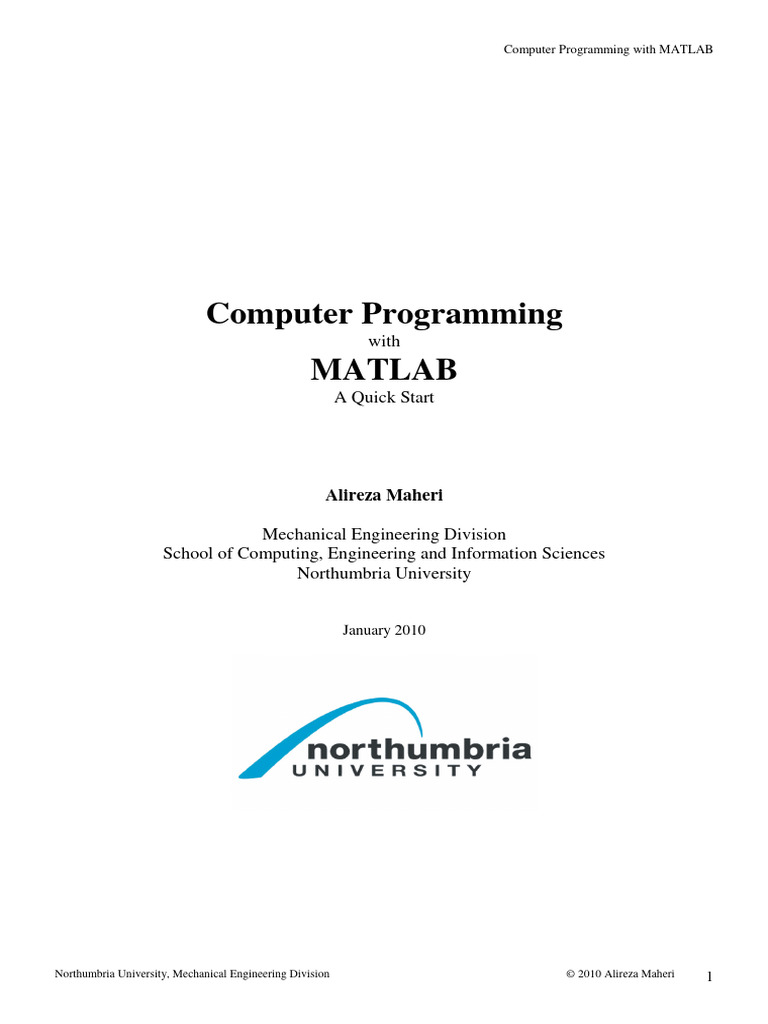Matlab tutorial am pdf matrix mathematics trigonometric functions