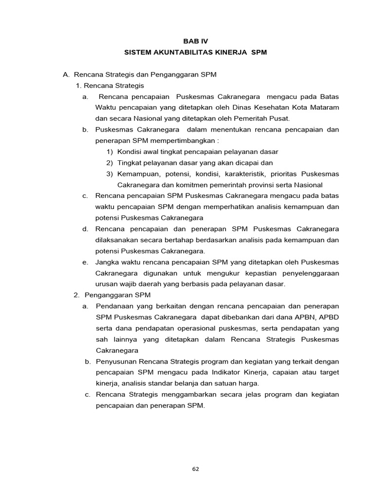 Rencana Strategis dan Penganggaran SPM Puskesmas | PDF