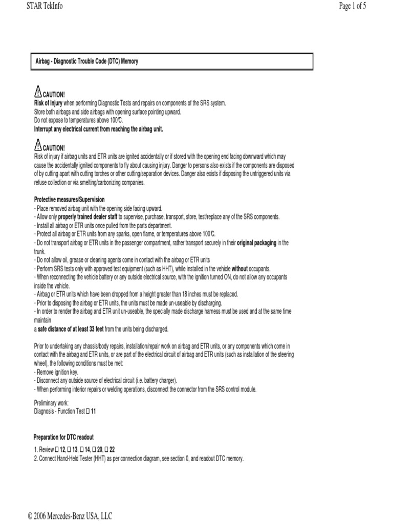 Air Bag Trouble Codes PDF