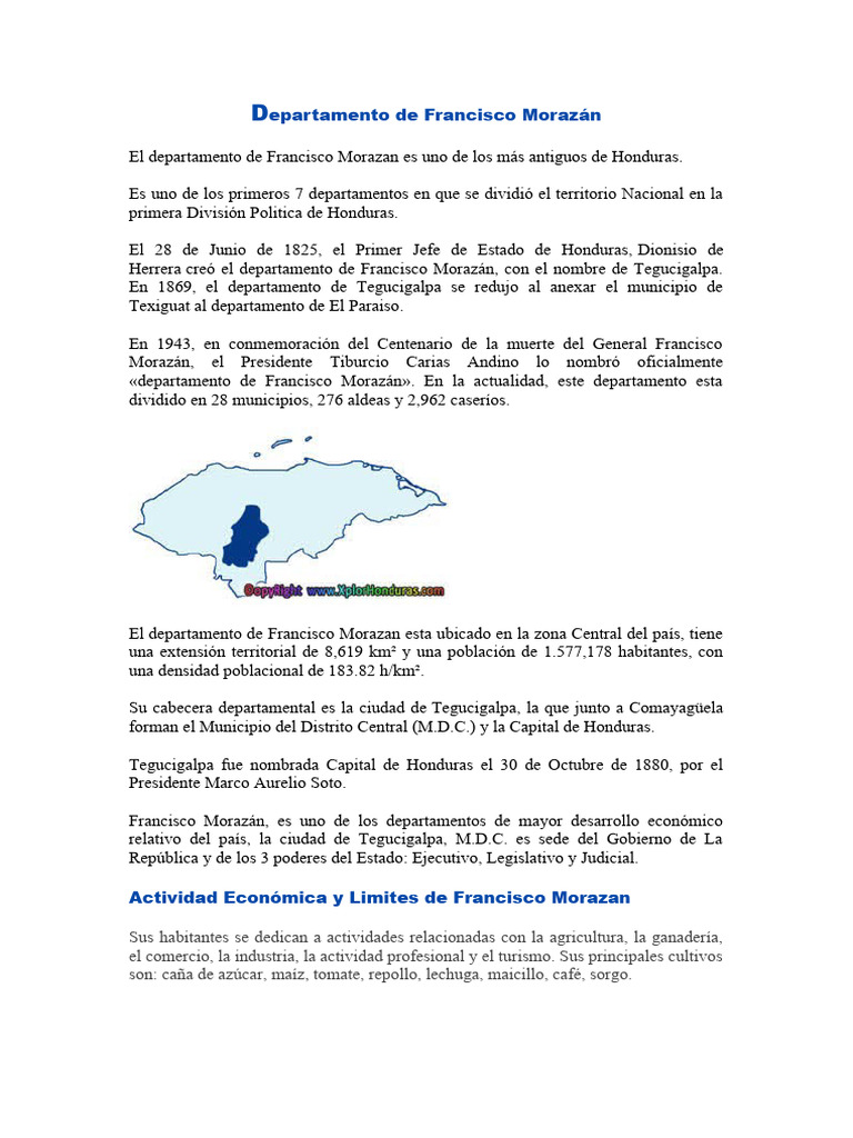 Departamento de Francisco Morazán PDF America latina América del