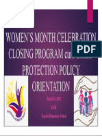 Women's Month Celebration Closing Program Cum Child Protection