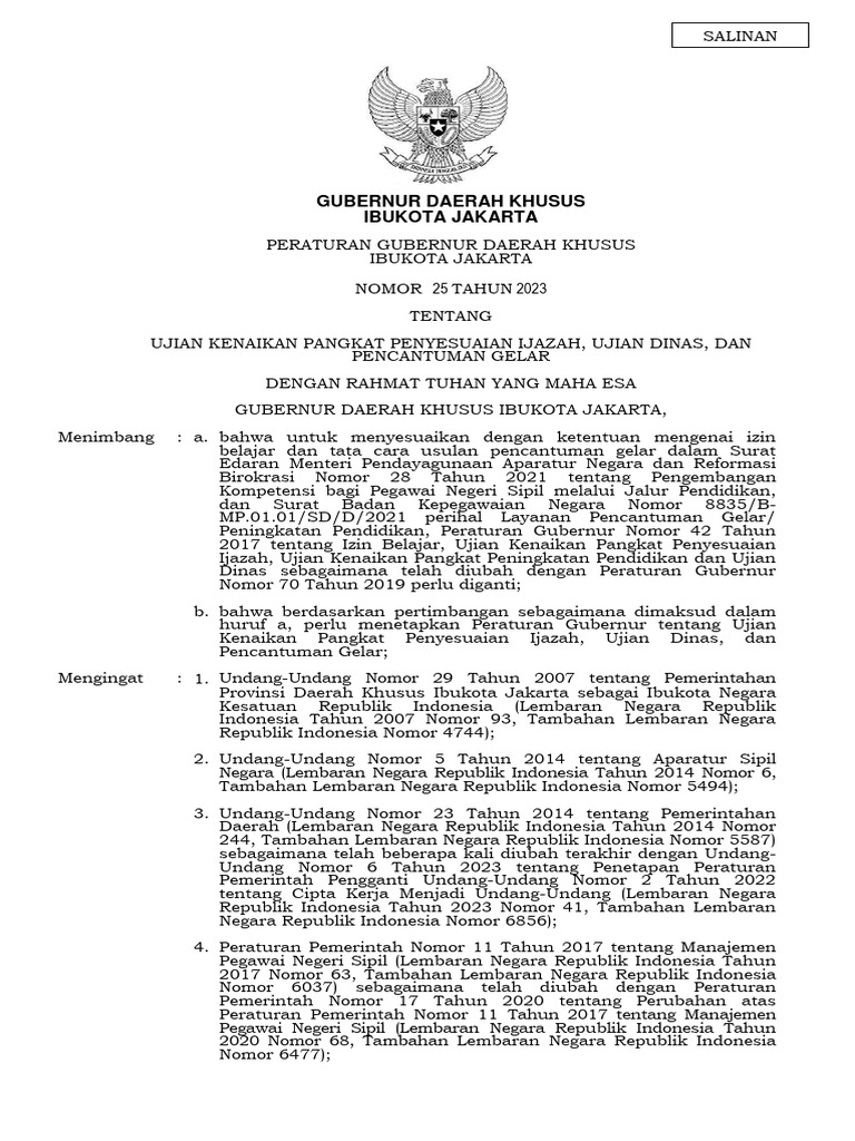 Pergub No. 25 Tahun 2023 PDF
