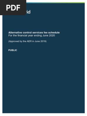 AER Approved Alternative Control Services Price List 1920