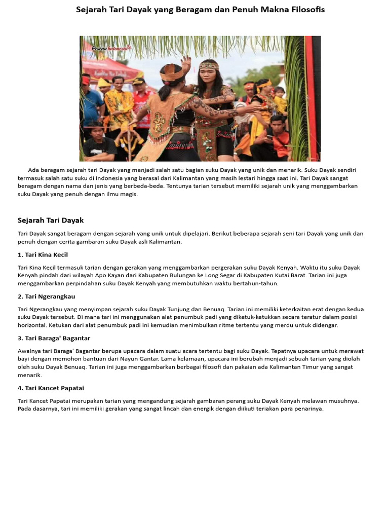 Tari perang Dayak dalam ritual adat