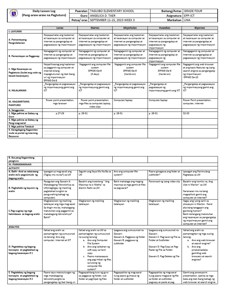 DLL Epp Ict Week 1 | PDF