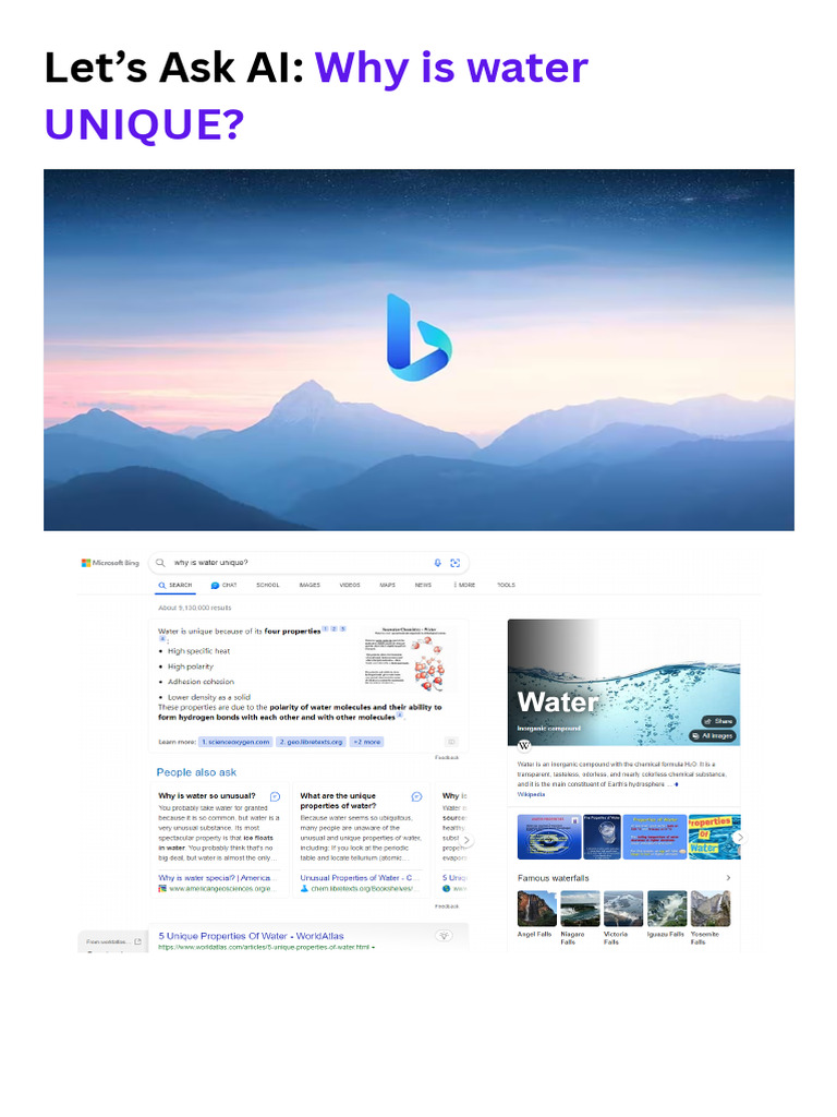 Let's Ask AI Why Is Water UNIQUE PDF