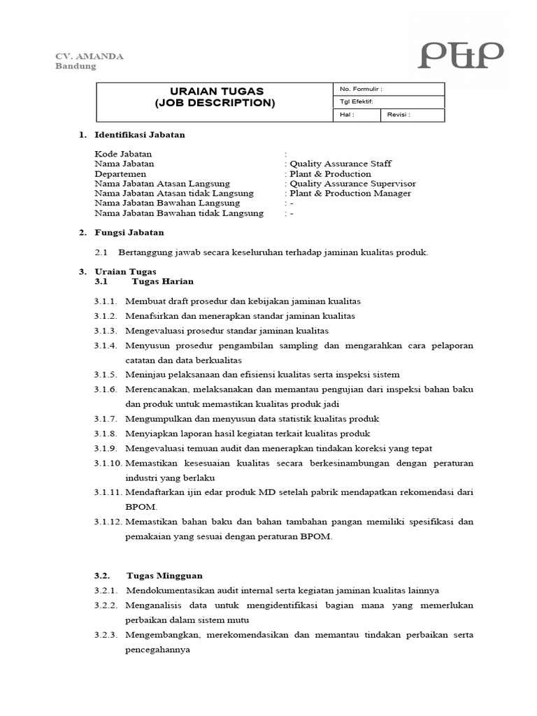 Jobdesc | PDF | Karier & Perkembangan | Bisnis