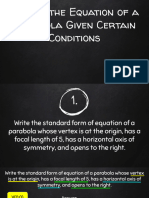 2.3 Finding The Equation of A Parabola Given Certain Conditions