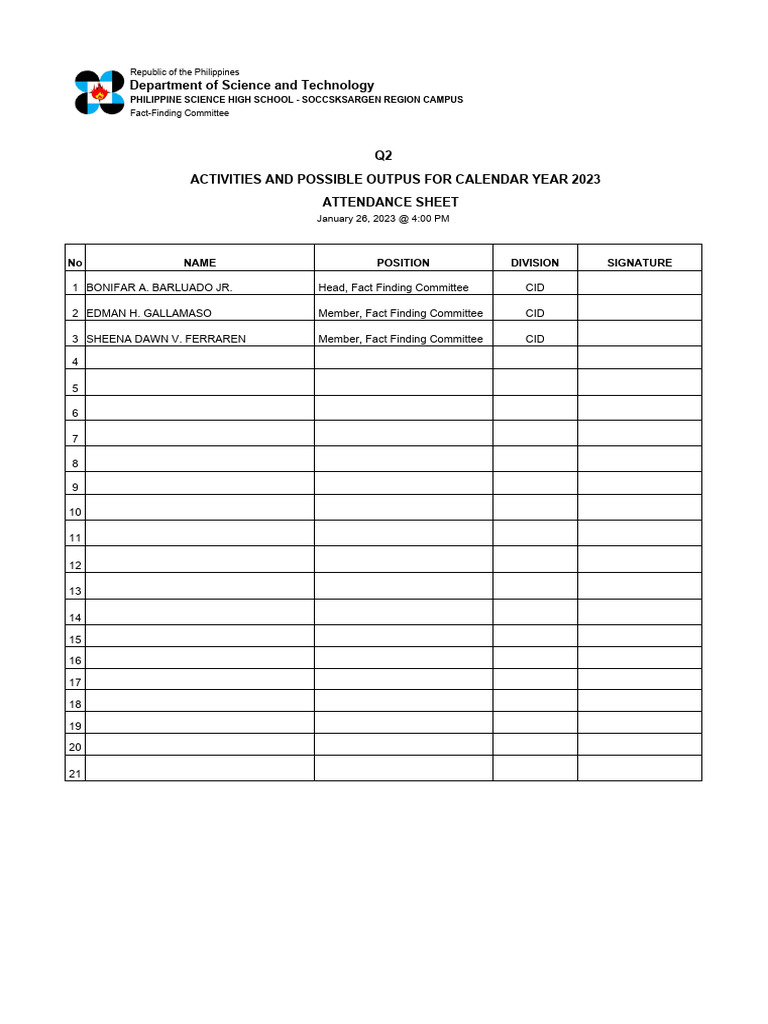 Attendance | PDF