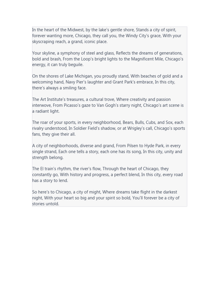 Poem Chicago PDF