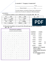 Prueba de Contenido 3 Basico Lenguaje