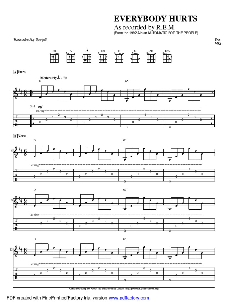 remeverybody_hurts GUITAR TABS PDF