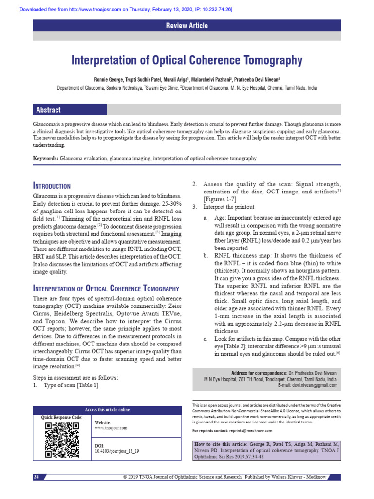 OCT Report Interpretation Guide | PDF