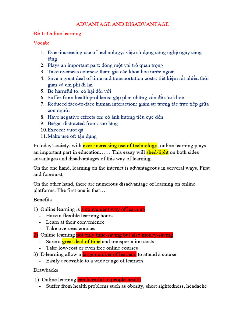 Advantage and Disadvantage | PDF