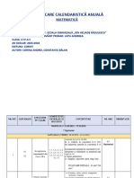 Planificare Calendaristică Anuală - MATEMATICĂ