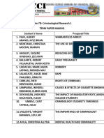 Term Paper Titles