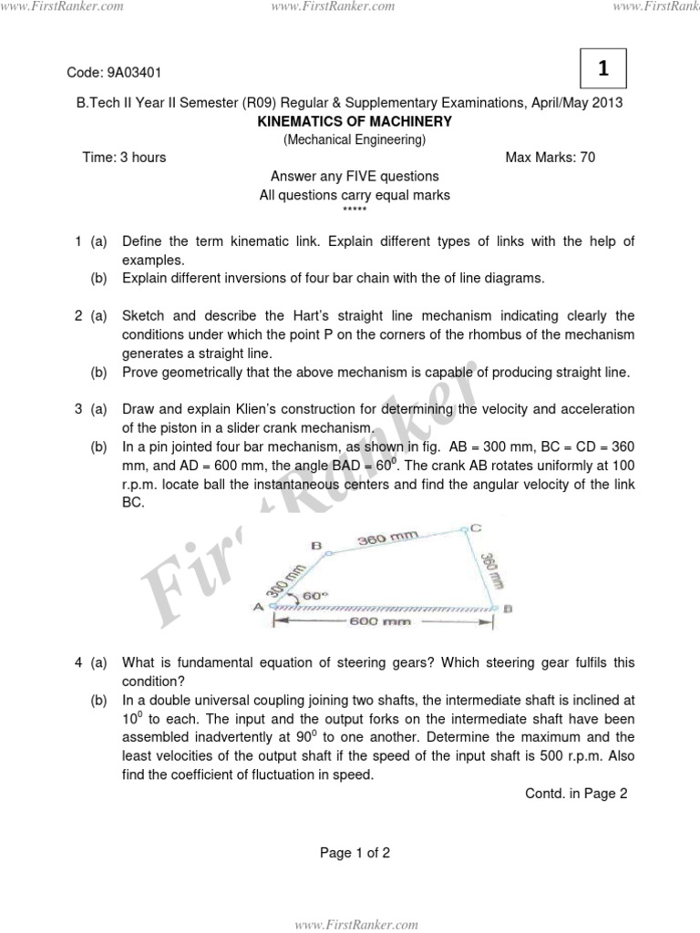 Kinematics Of Machinery Pdf