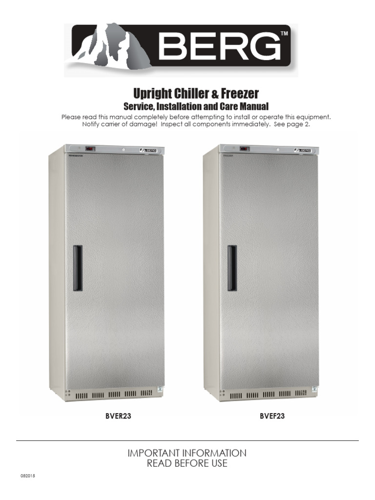 Berg Freezer Chiller Manual PDF Refrigerator Engineering