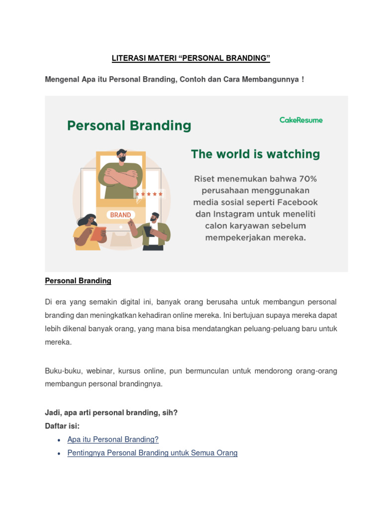 Literasi Materi Personal Branding Pdf