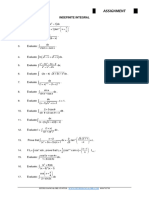 Indefinite Integrals Assignment