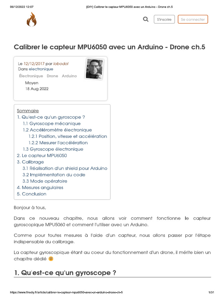 Capteur Mpu6050 | PDF