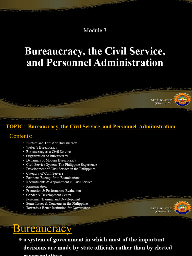 GROUP 3 Bureaucracy, The Civil Service, and Personnel PDF