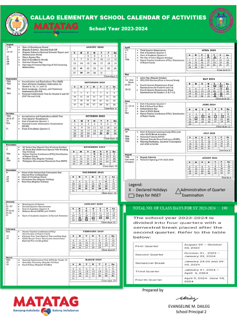 Callao Elem. School Calendar PDF