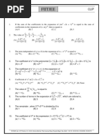 Fiitjee: Binomial Theorem