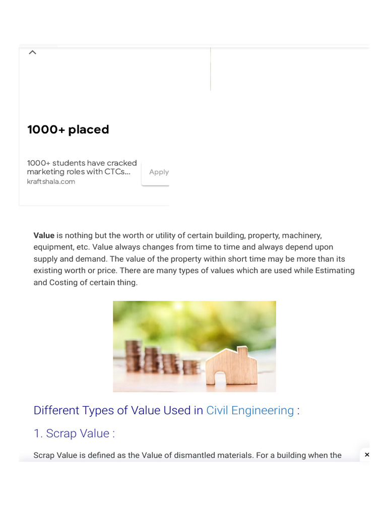 Types of Value in Civil Engineering | PDF