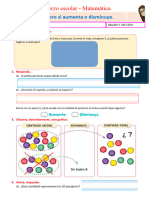 FICHA 6 MATEMATICA Descubro Si Aumenta o Disminuye.