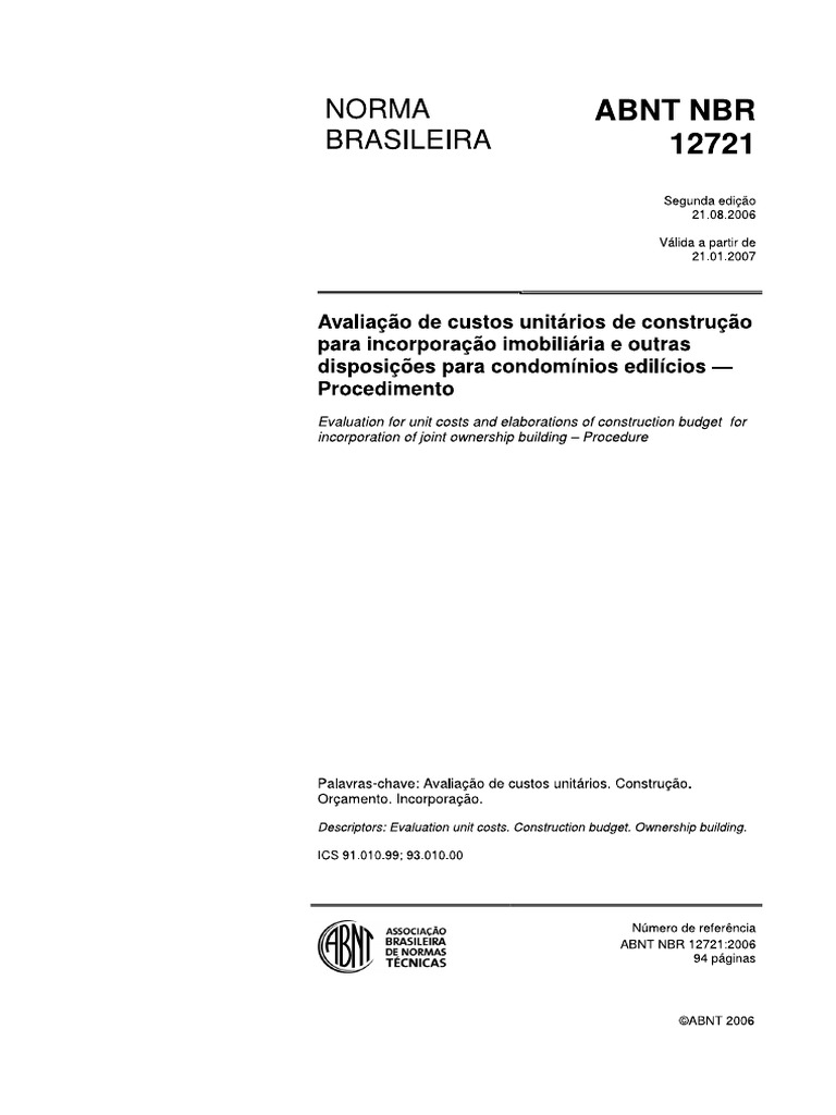 NBR 12721 PDF