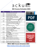 SRCC GBO Course Schedule 2023