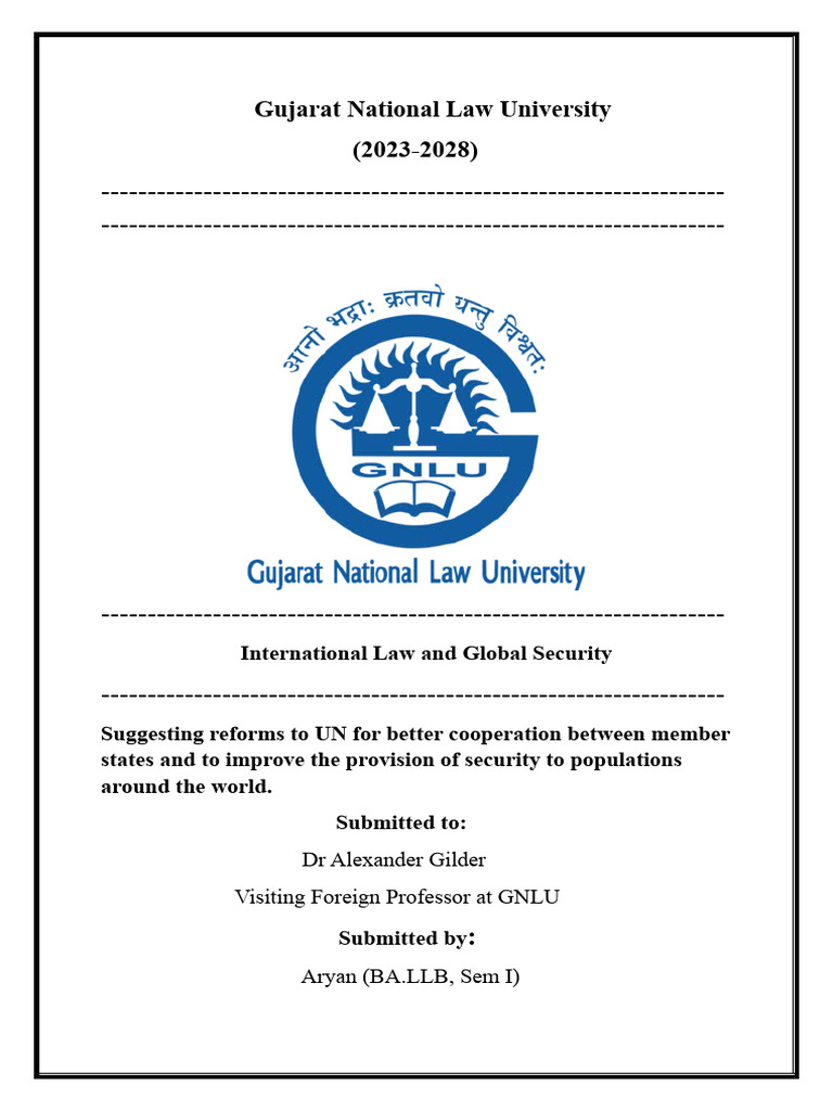 Assignment - Suggesting Reforms in UN | PDF | Peacekeeping | United Nations