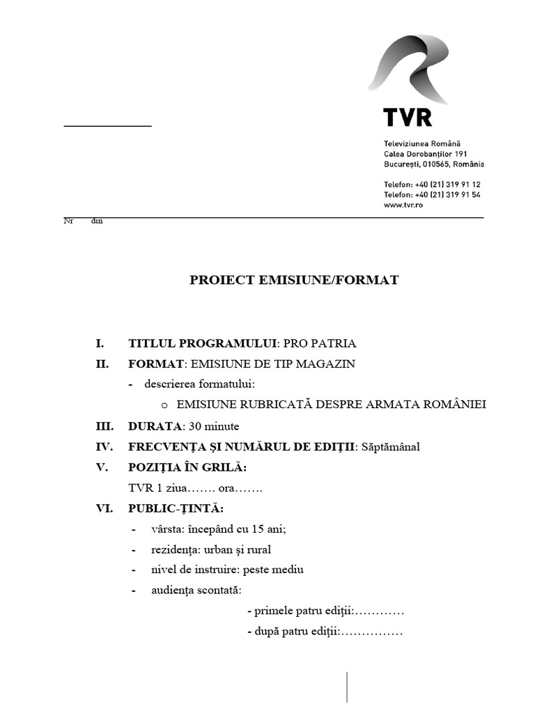 Proiect TVR | PDF