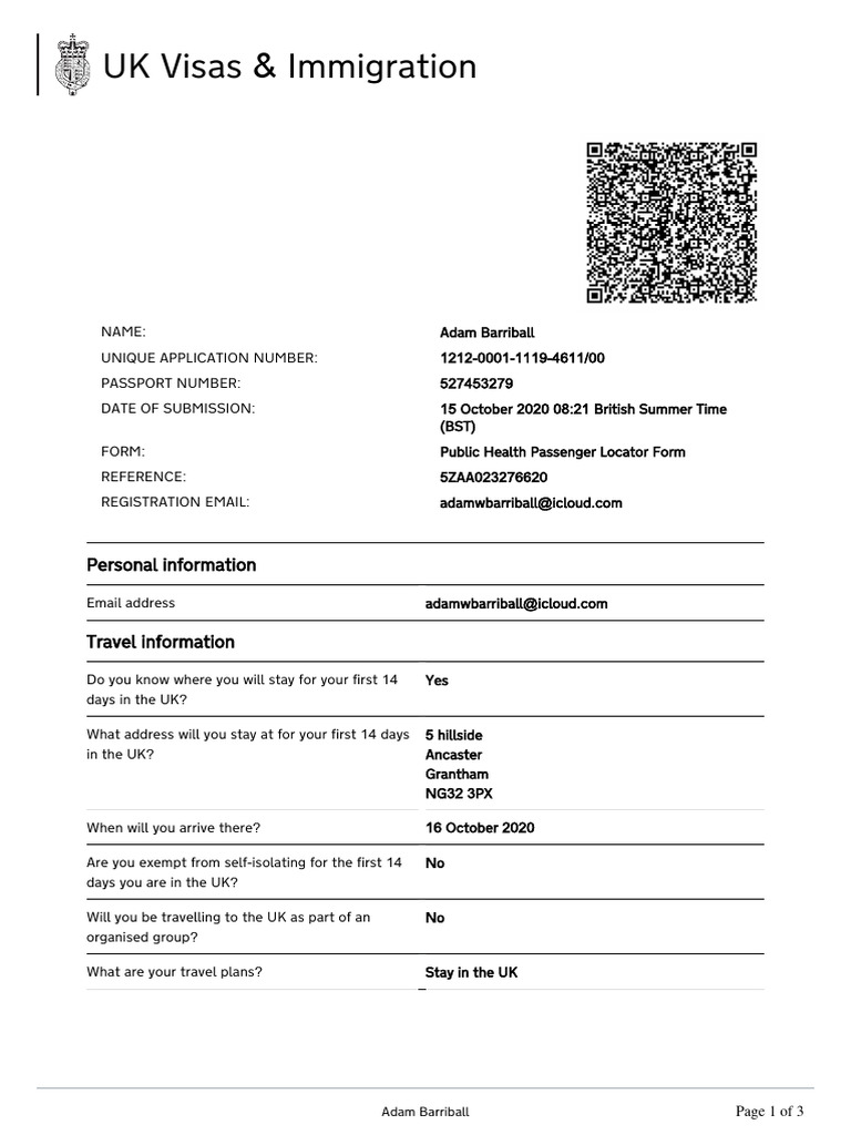 UK Travel Form for Visitors | PDF | Travel Visa | Immigration