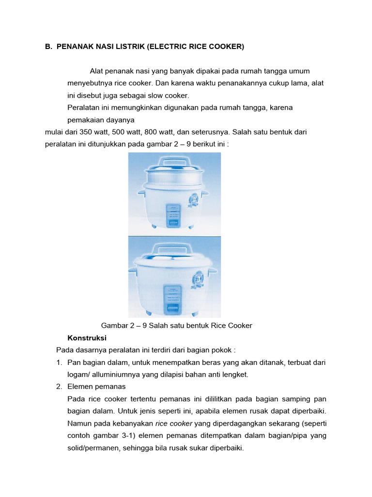 Bagian dan Perbaikan Rice Cooker | PDF | Sains & Matematika | Teknologi ...